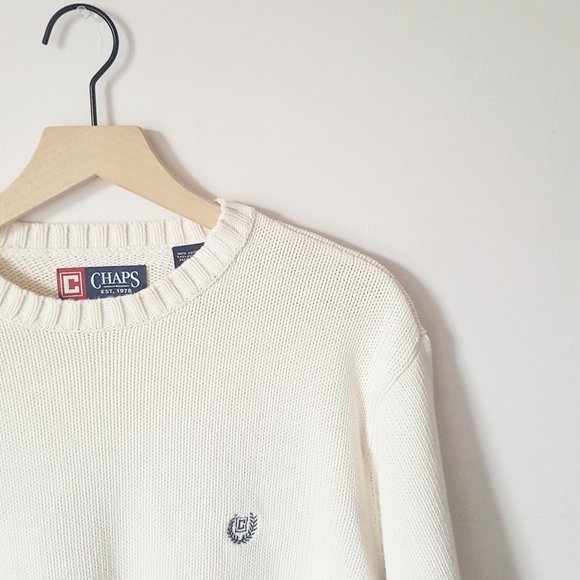 Chaps Sweater in Cream - Picture 1 of 7